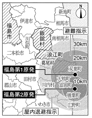 福島原発30キロ圏地図